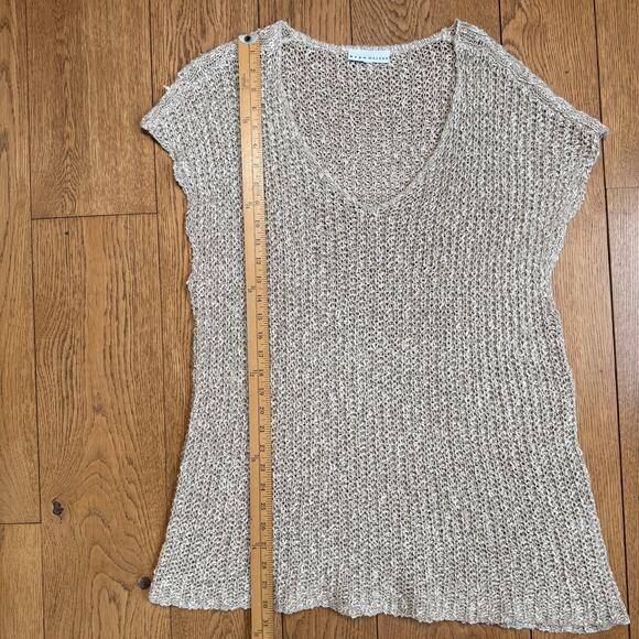 Bryn Walker Loose Knit Sleeveless Tunic Sweater Cotton Linen Lagenlook Beach - Picture 5 of 9